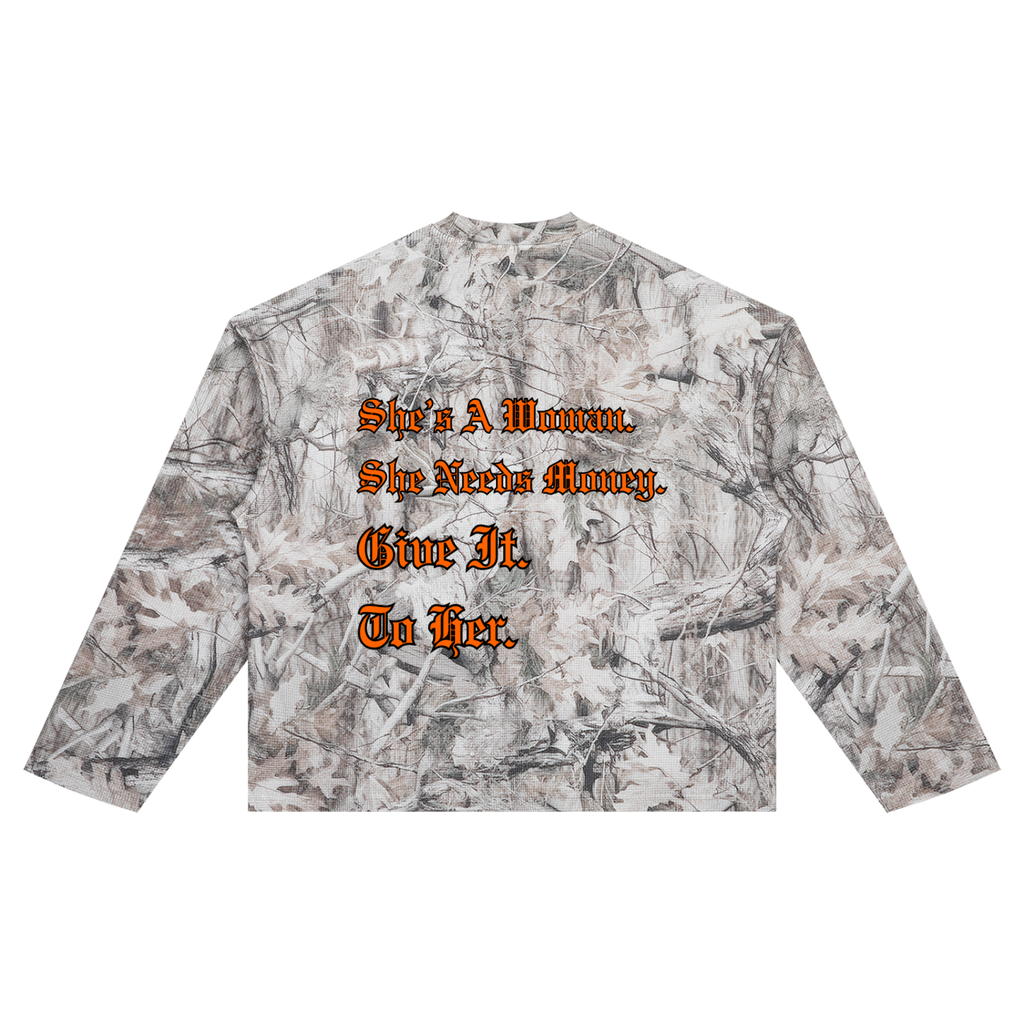 "Give It To Her" Tree Camo Waffle T-Shirt